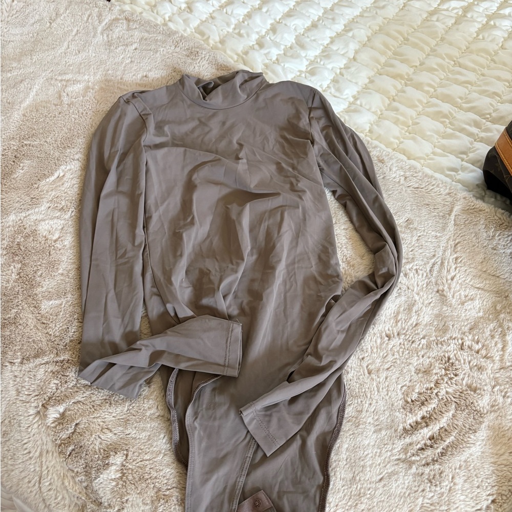 Zara Taupe Long Sleeve Bodysuit